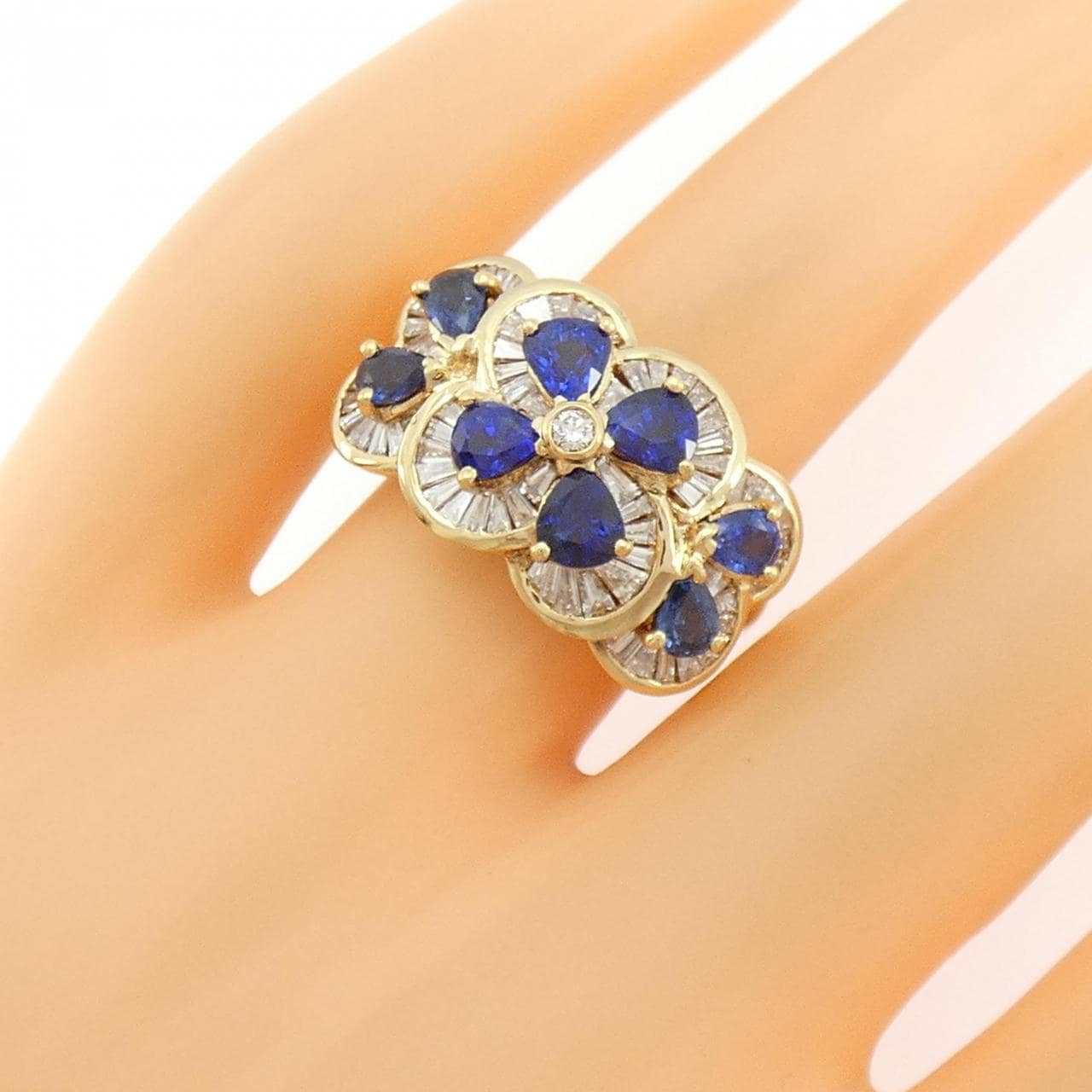 K18YG サファイヤ リング 2.18CT