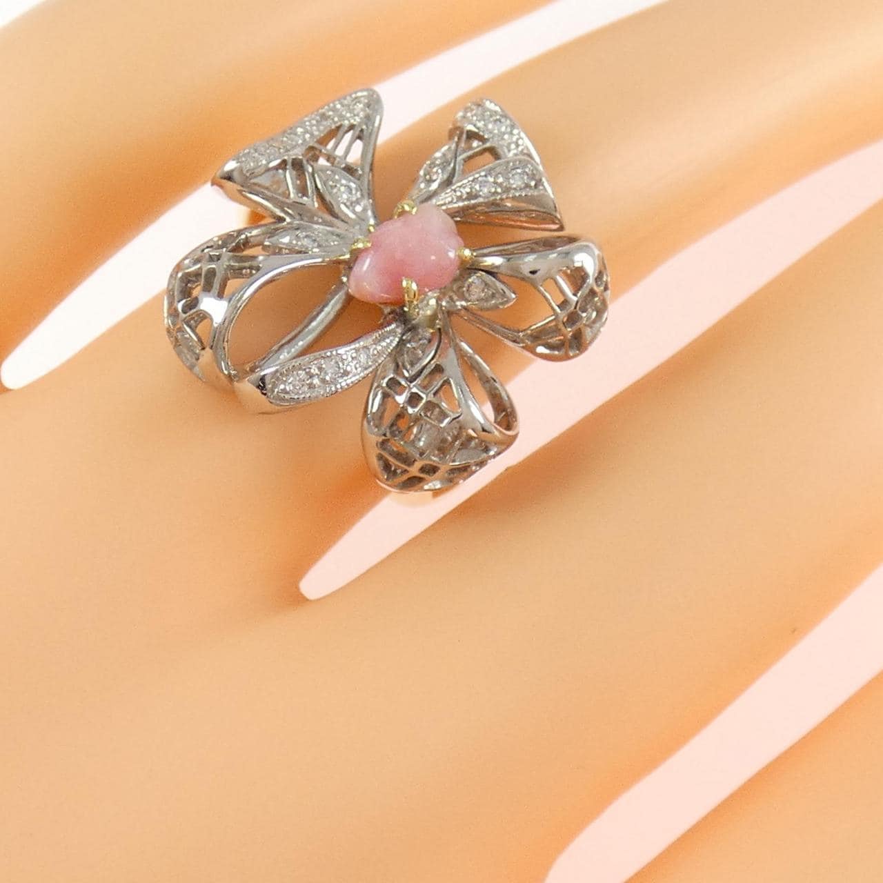 K18YG/K18WG コンクパール リング 0.52CT