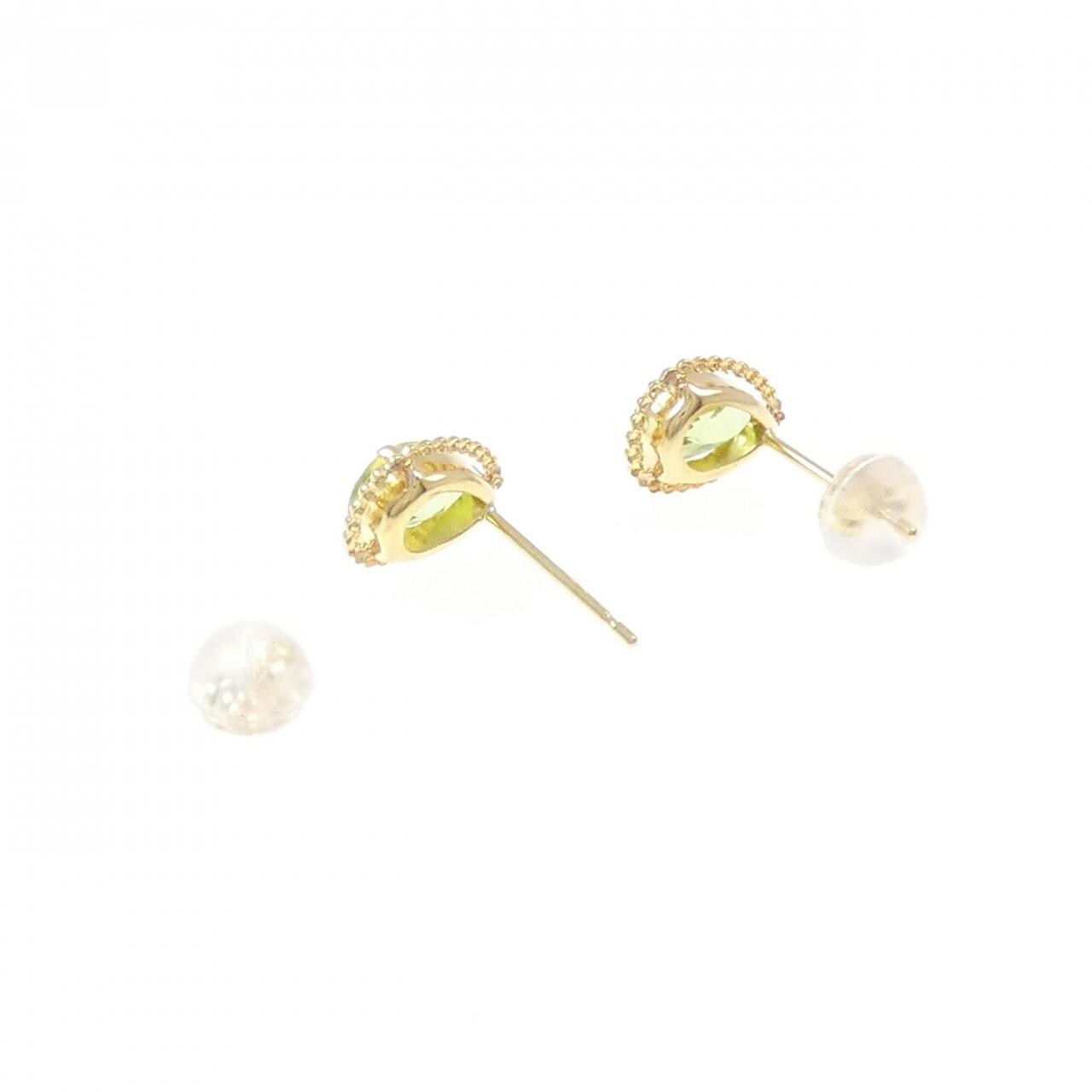 K18YG Peridot earrings