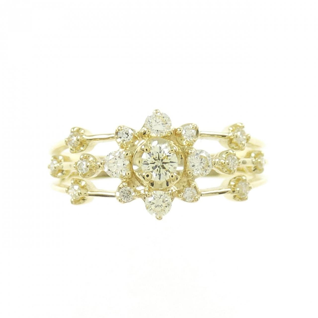 K18YG花朵钻石戒指0.30CT