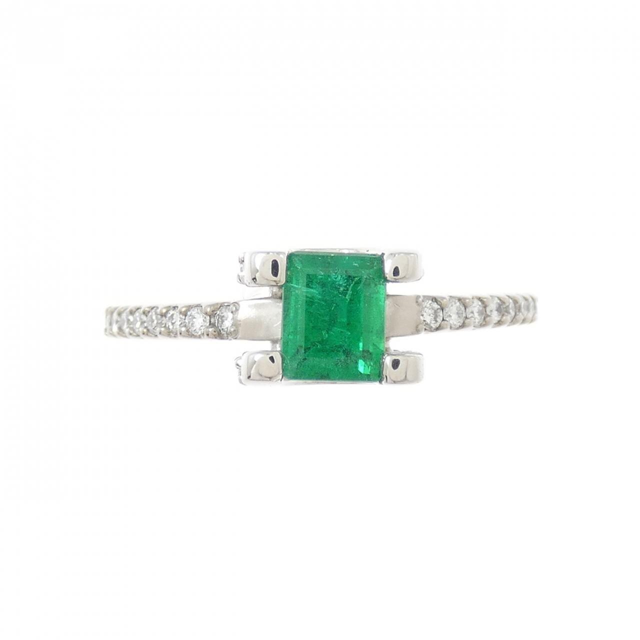 K18WG エメラルド リング 0.44CT
