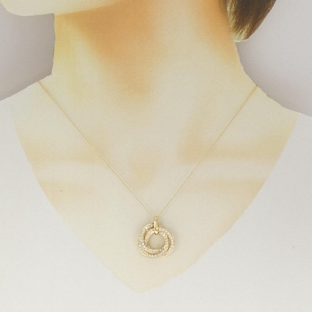 K18YG ダイヤモンド ネックレス 0.84CT