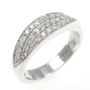 K18WG パヴェ ダイヤモンド リング 0.26CT