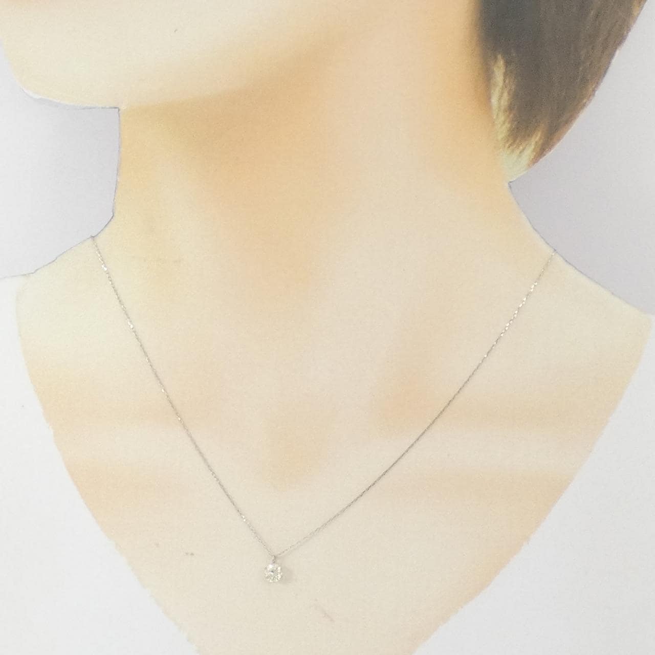 PT900 ソリティア ダイヤモンド ネックレス 0.386CT