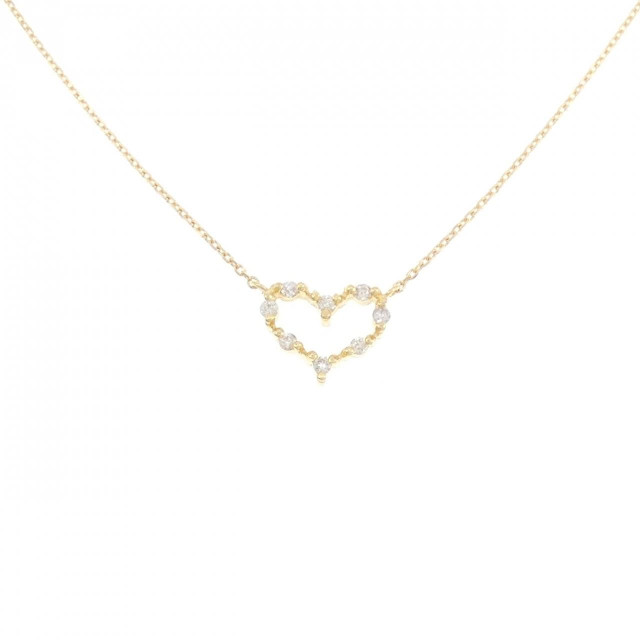 K18YG ハート ダイヤモンド ネックレス 0.10CT