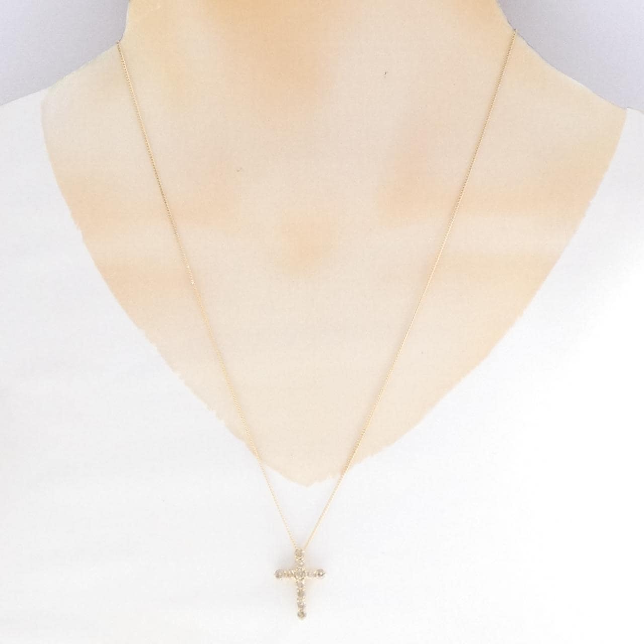 K18YG クロス ダイヤモンド ネックレス 1.00CT