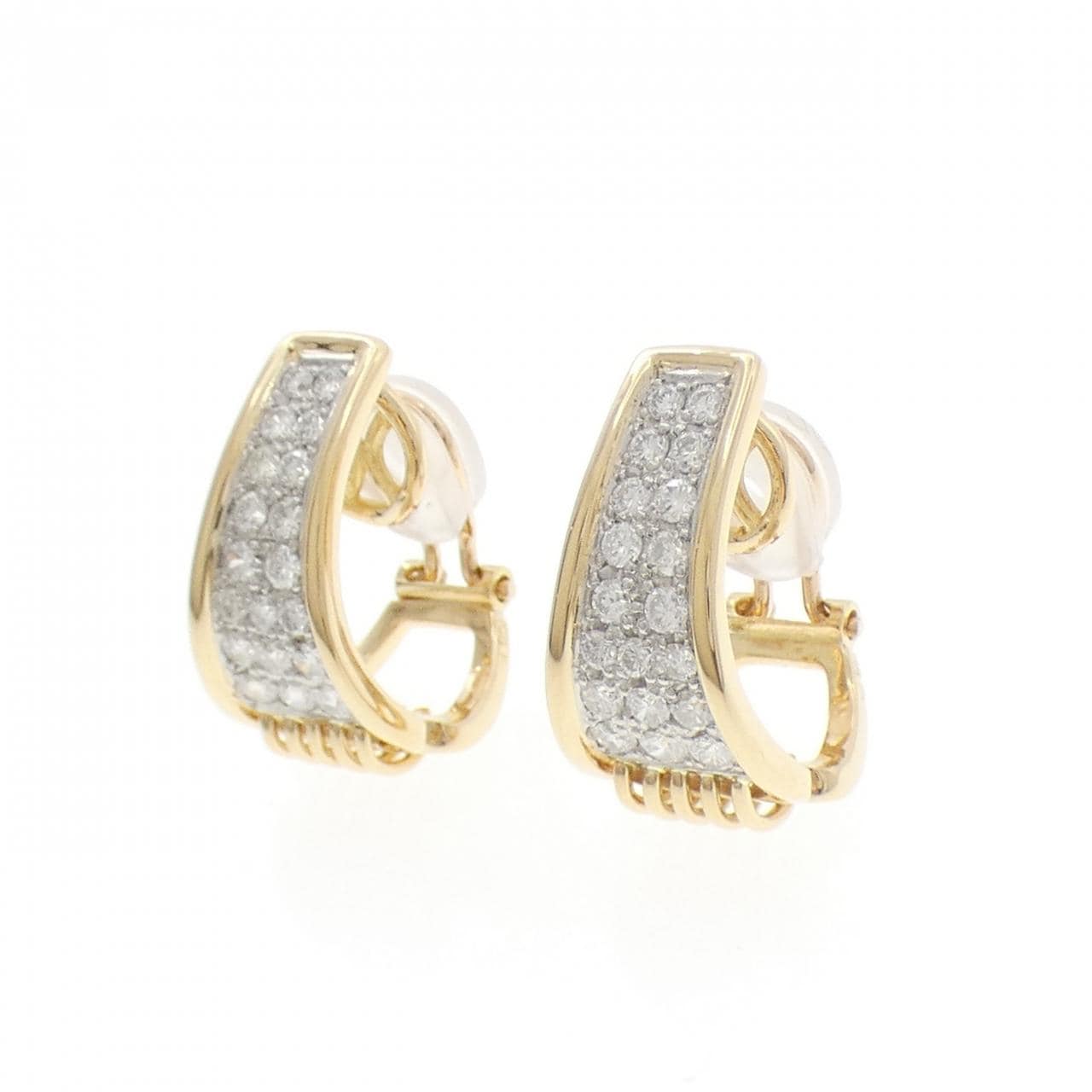 K18YG/PT ダイヤモンド イヤリング 1.25CT