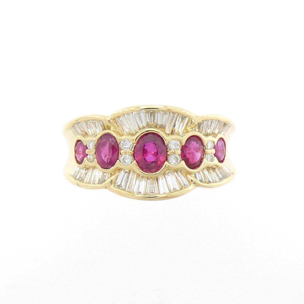 K18YG ルビー リング 0.83CT