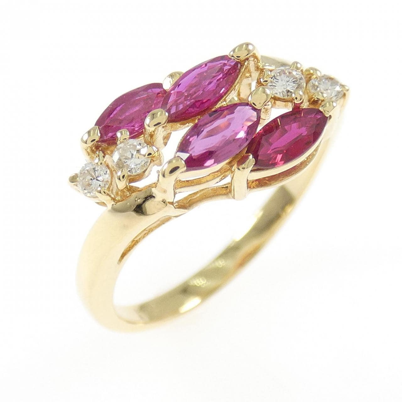 K18YG ルビー リング 0.50CT