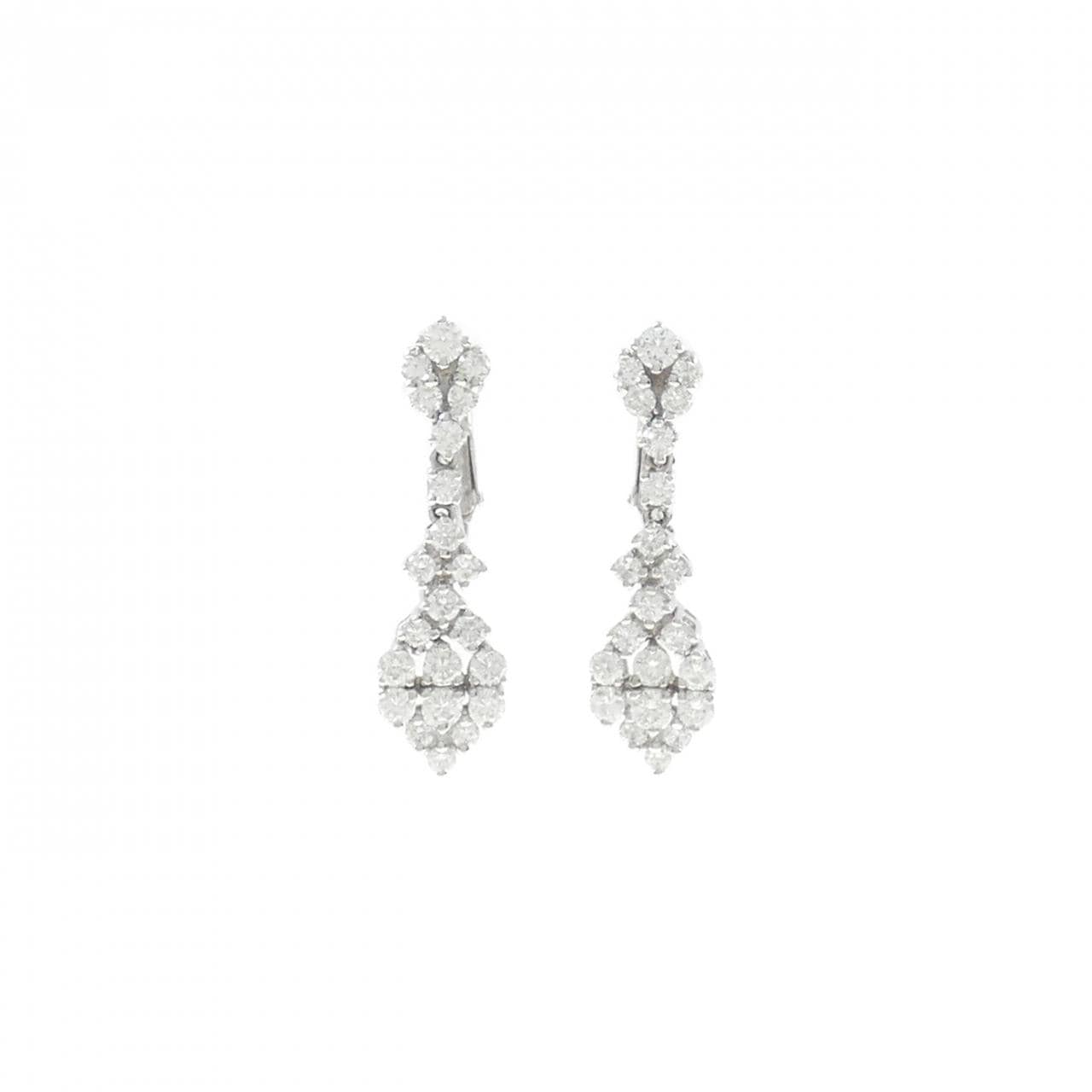 750WG/K14WG Diamond Earrings 1.85CT