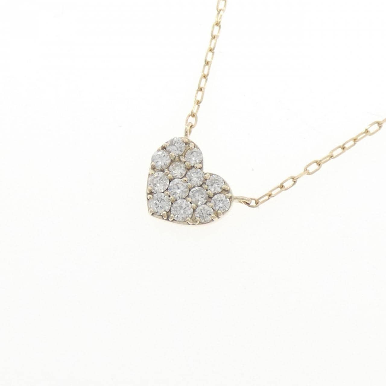 K10YG ハート ダイヤモンド ネックレス 0.30CT