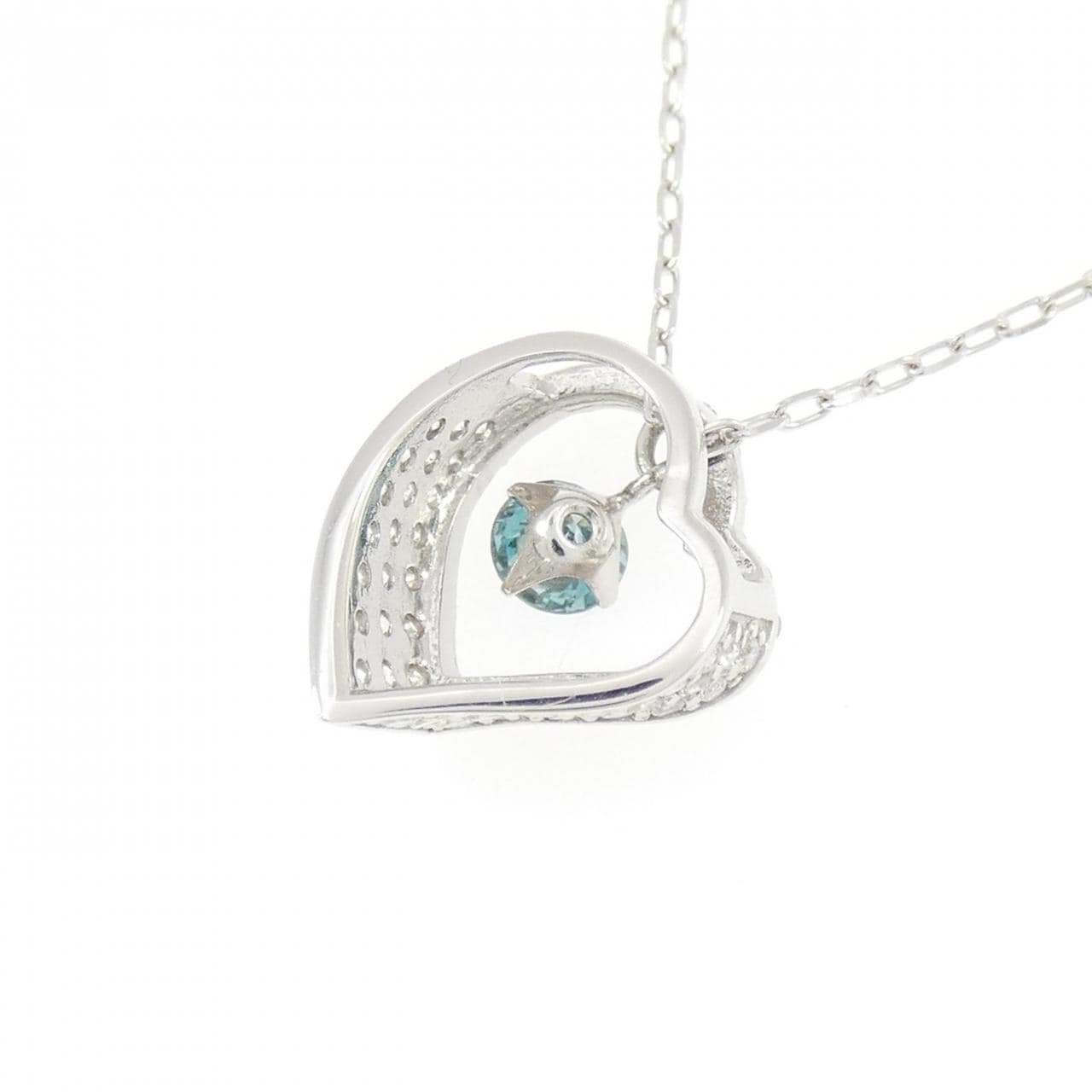 K18WG ハート ダイヤモンド ネックレス 0.17CT