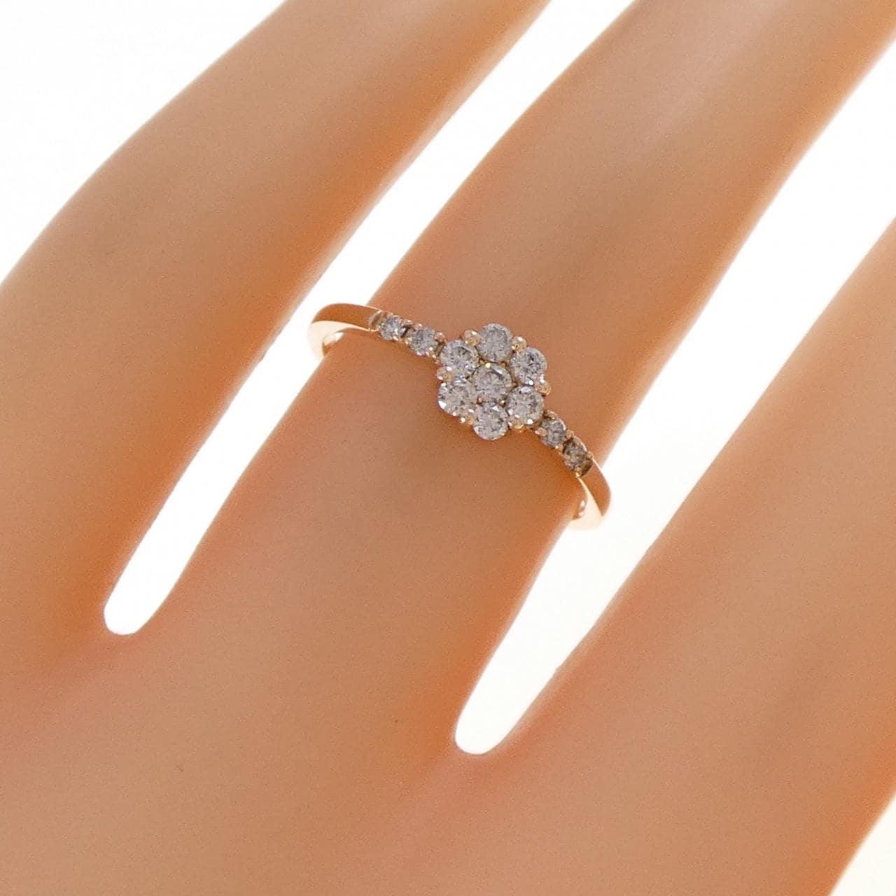 K10PG フラワー ダイヤモンド リング