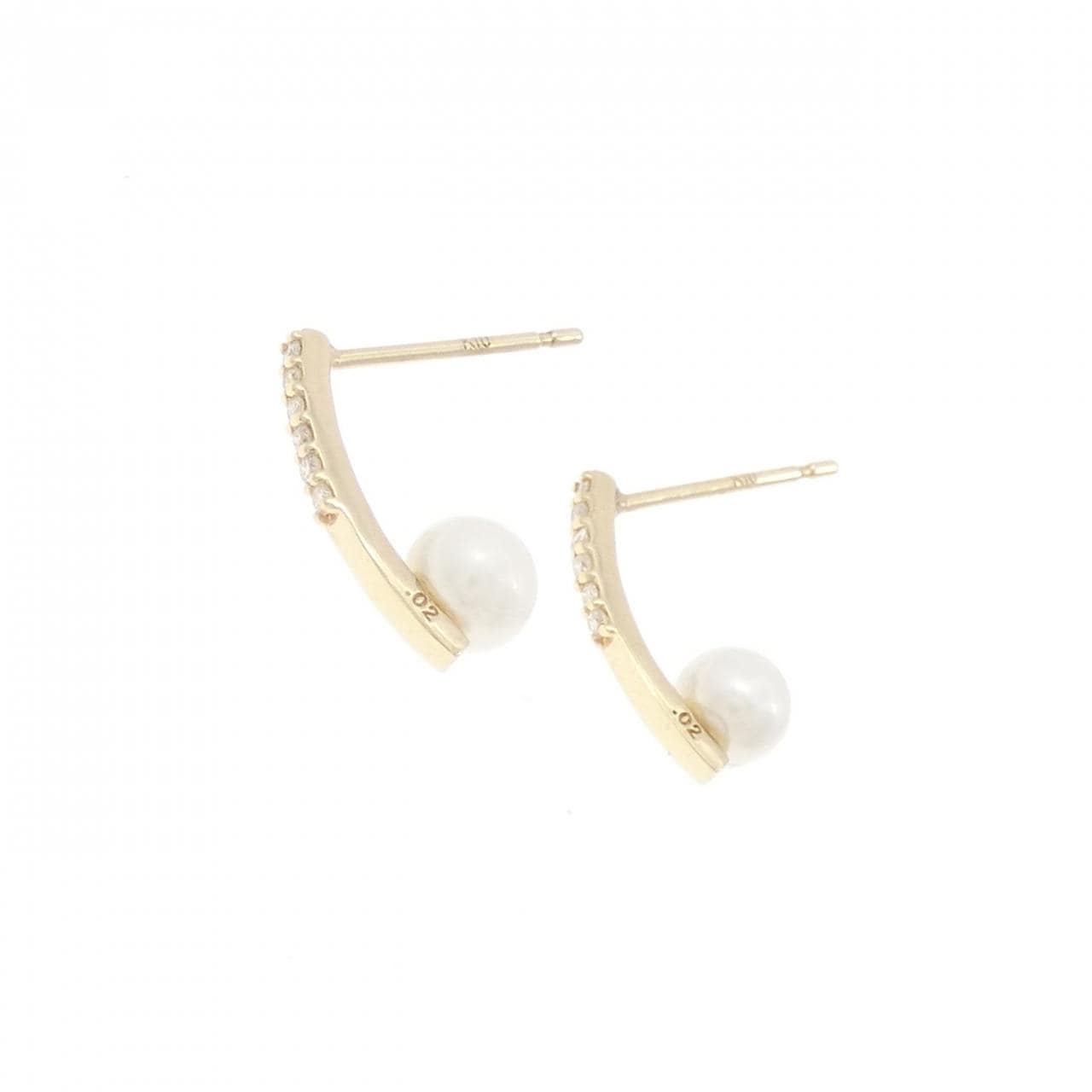 K10YG淡水珍珠耳钉4 MM