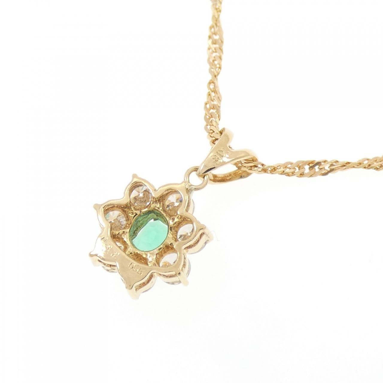 K18YG エメラルド ネックレス 0.32CT