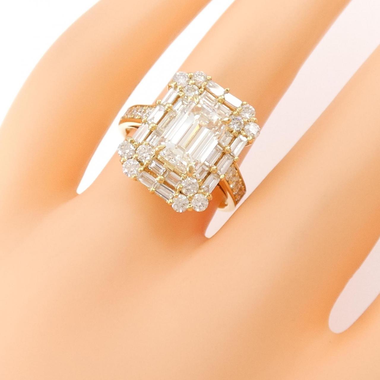 [Remake] K18YG Diamond ring 2.063CT L VS2 emerald cut