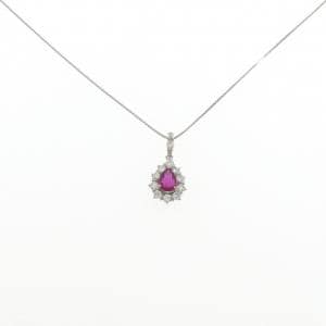 PT900/PT850 ルビー ネックレス 1.04CT