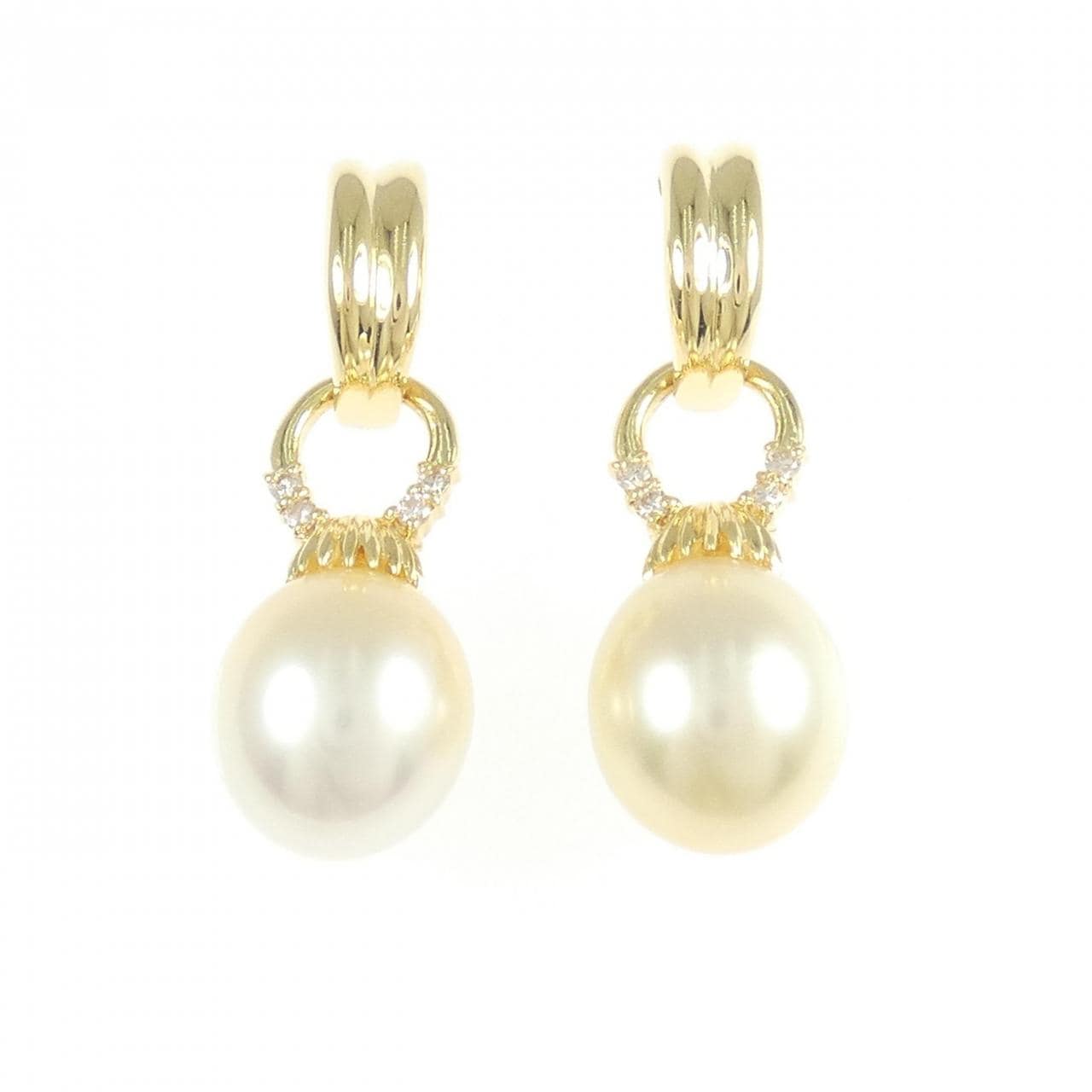 K18YG White Butterfly Pearl earrings