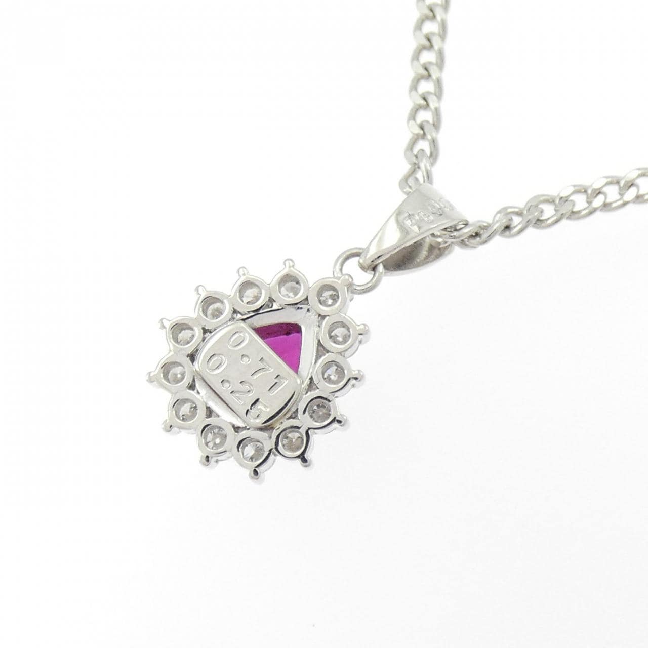PT900/PT850 ルビー ネックレス 0.71CT
