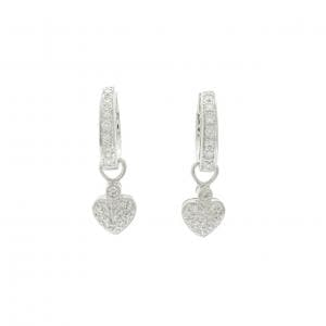 18KWG/K18WG 2WAY ハート ダイヤモンド ピアス