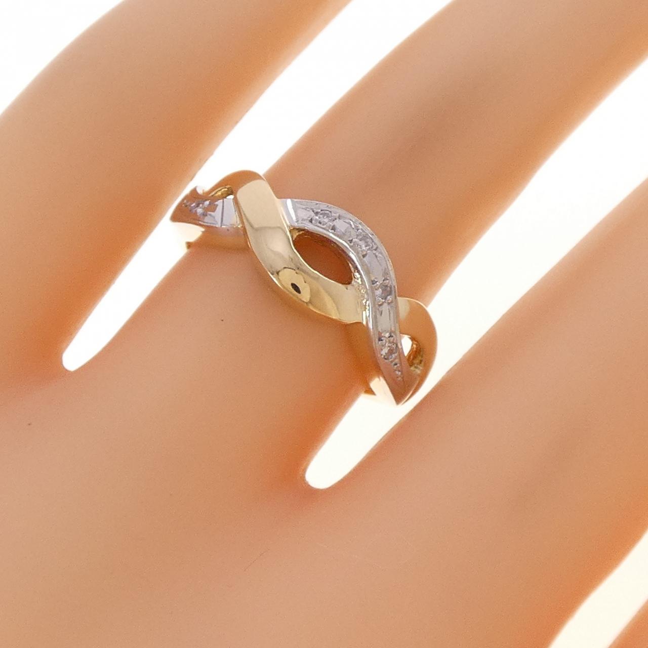K18YG/PT900 ダイヤモンド リング 0.04CT