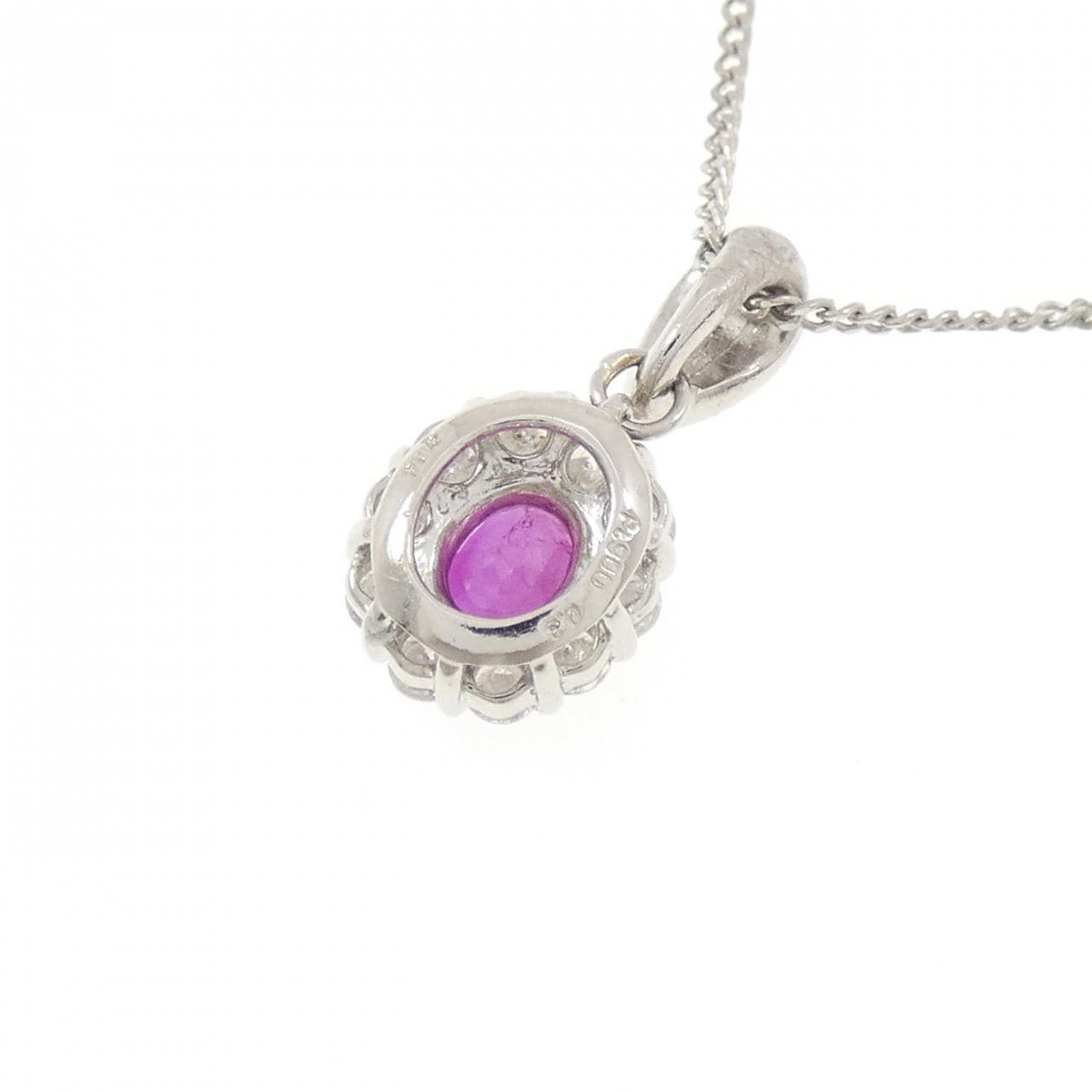 PT900/PT850 ルビー ネックレス 0.3CT