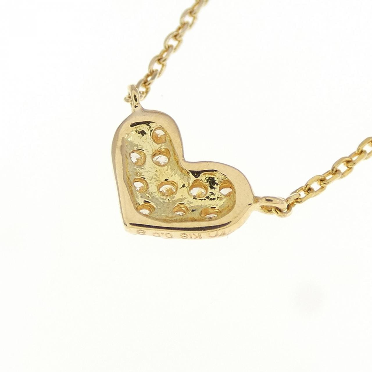 K18YG ハート ダイヤモンド ネックレス 0.08CT
