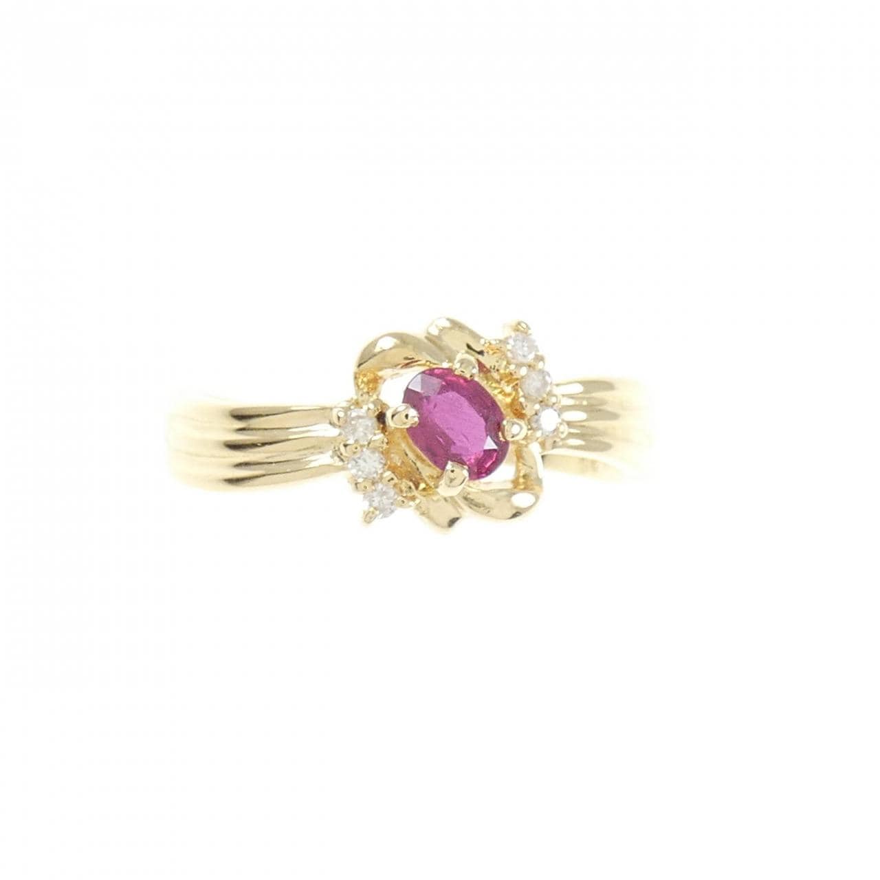 K18YG ルビー リング 0.25CT