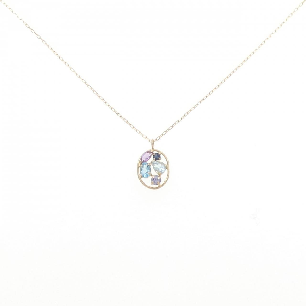 K10YG彩色宝石项链