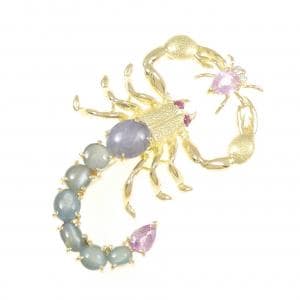 K18YG サソリ カラーストーン ブローチ