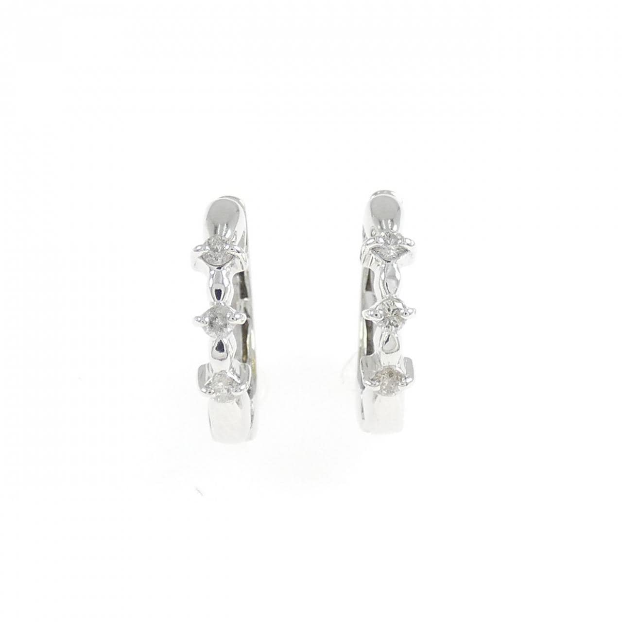 K18WG ダイヤモンド イヤリング 0.08CT