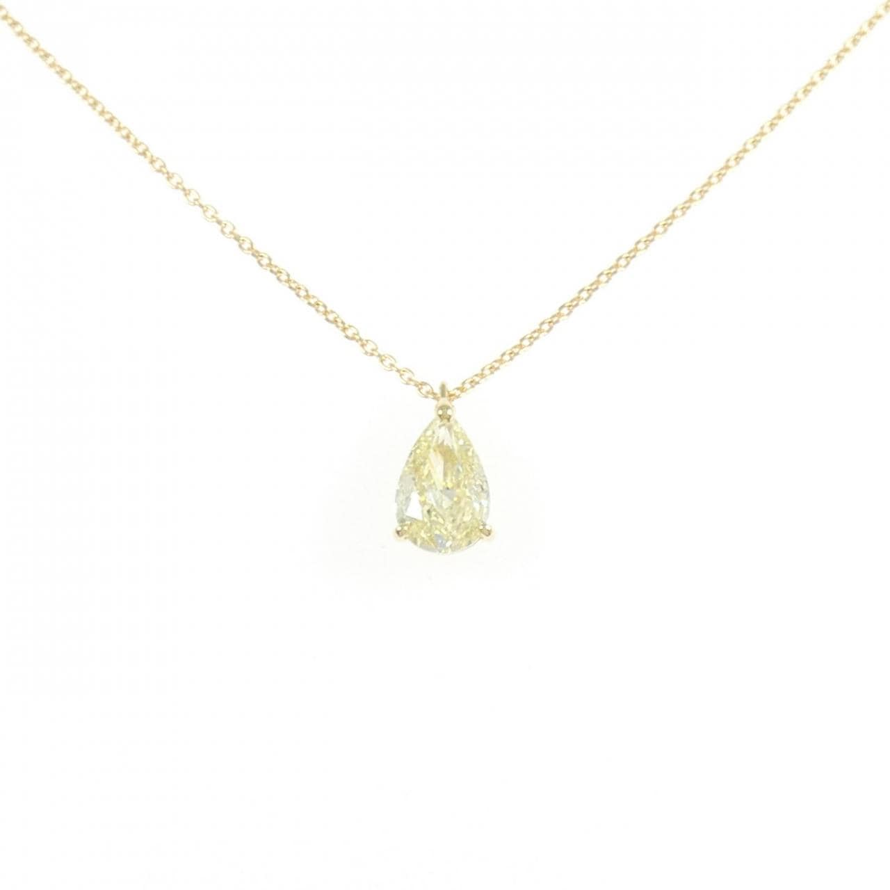 【リメイク】K18YG ダイヤモンド ネックレス 1.013CT LY I1 ペアシェイプ