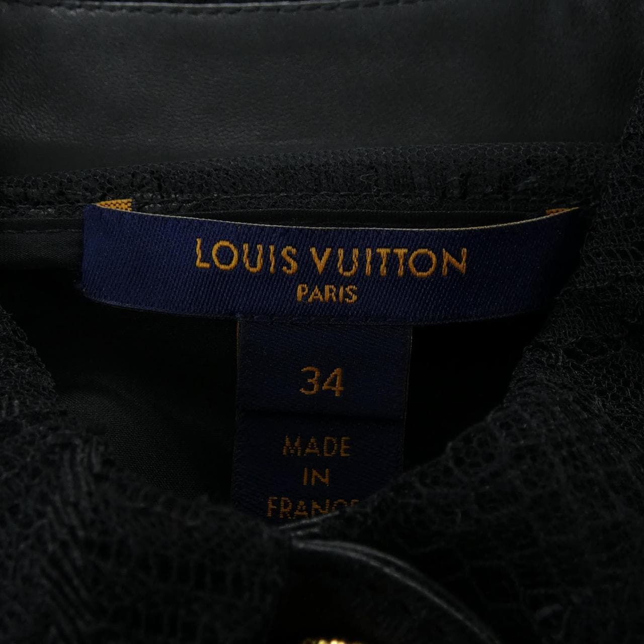 LOUIS VUITTON羽毛蕾絲皮革襯衫 FMLD94NN4 連身裙