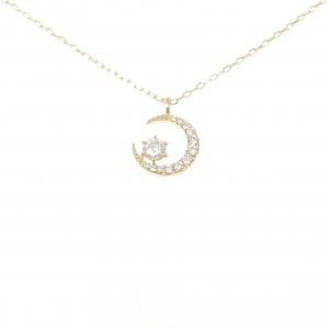 K18YG ムーン ダイヤモンド ネックレス 0.187CT