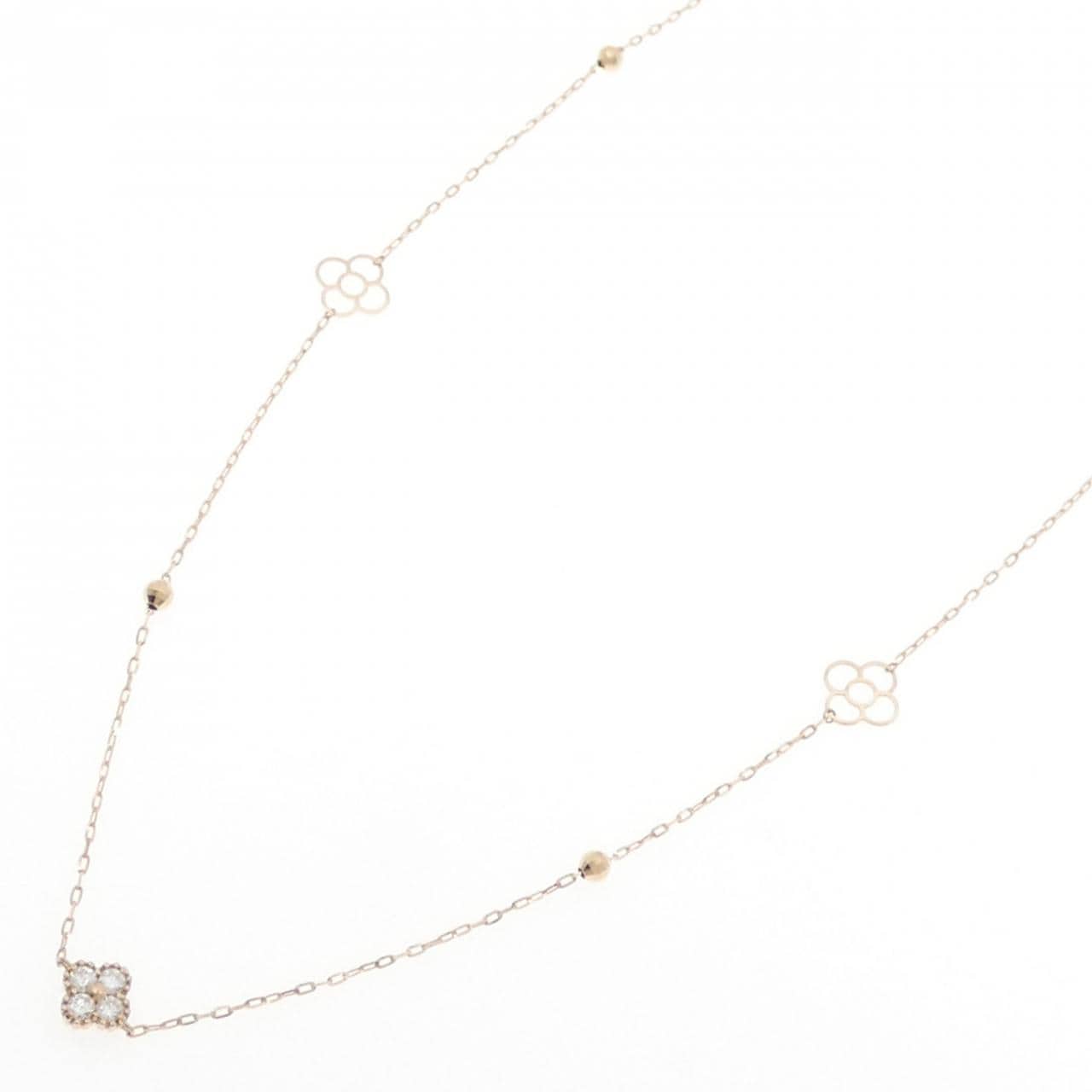 K18PG フラワー ダイヤモンド ネックレス 1.00CT