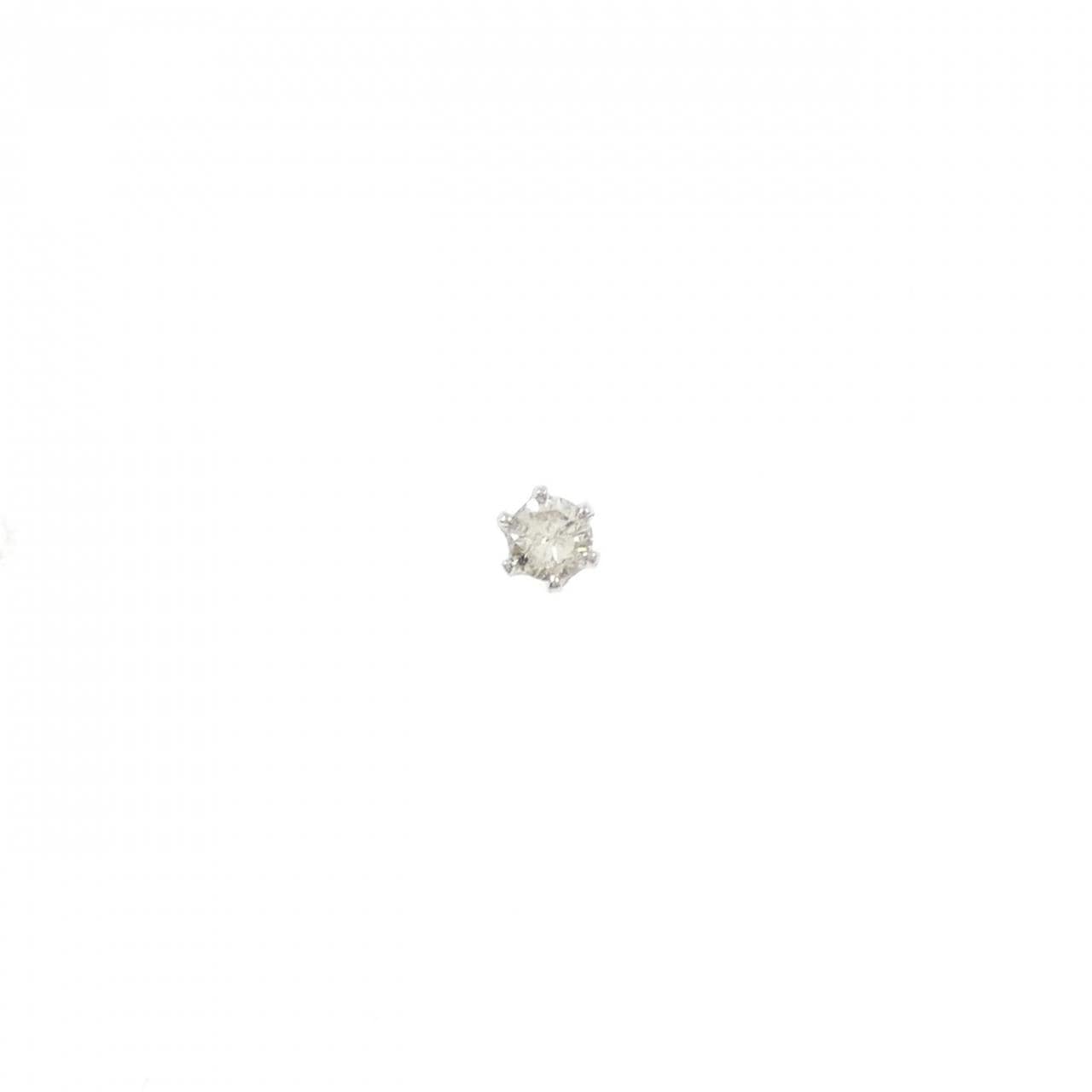 PT900 ソリティア ダイヤモンド ピアス 0.1CT 片耳