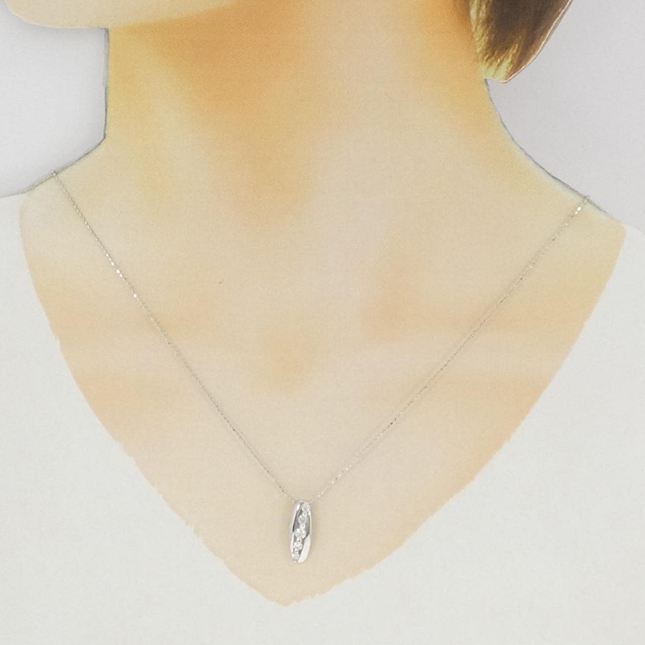 K18WG ダイヤモンド ネックレス 0.30CT