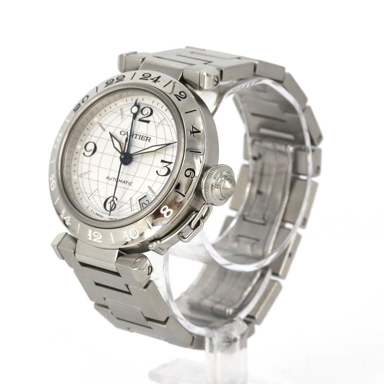 カルティエ パシャC GMT W31078M7 SS 自動巻