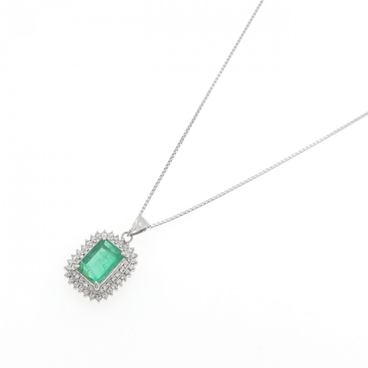 PT900/PT850 エメラルド ネックレス 4.24CT コロンビア産