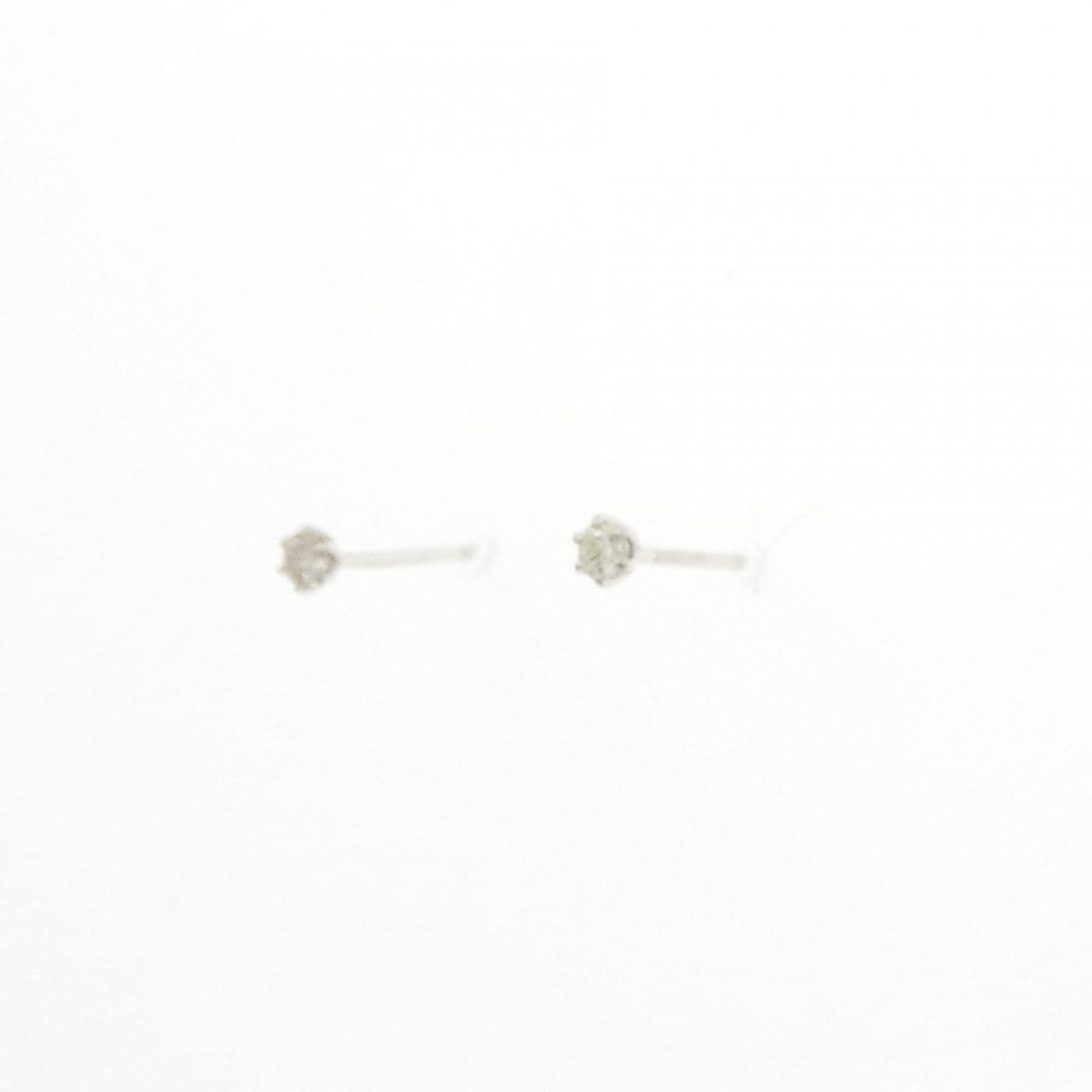 K18WG ソリティア ダイヤモンド ピアス 0.10CT