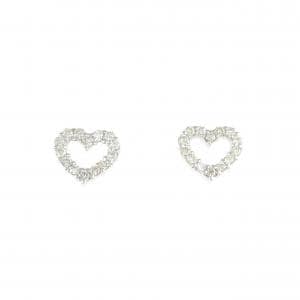 K18WG ハート ダイヤモンド ピアス 0.30CT