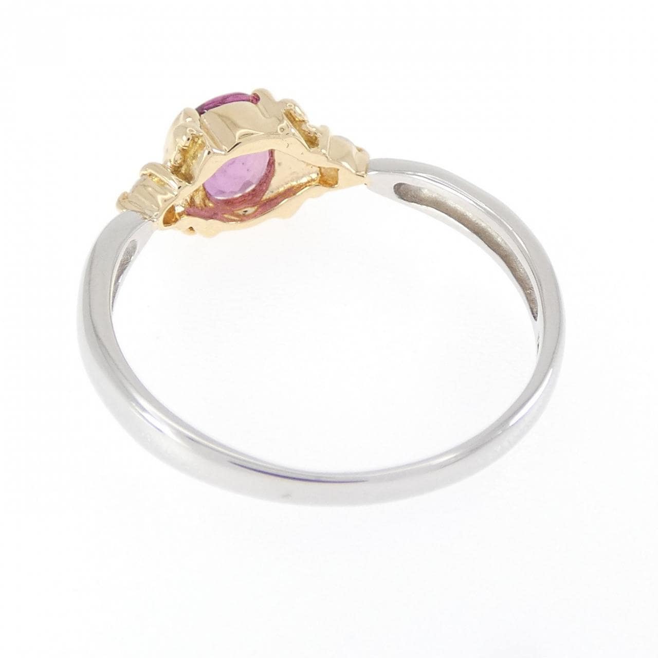 PT900/K18YG ルビー リング 0.35CT