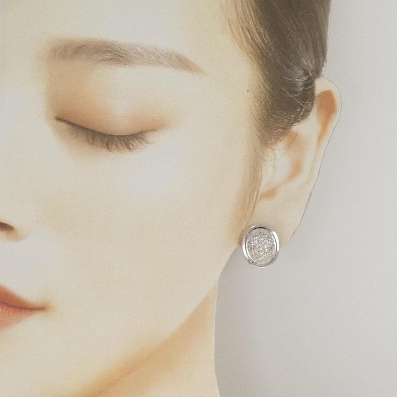 K18WG パヴェ ダイヤモンド ピアス/イヤリング 1.00CT