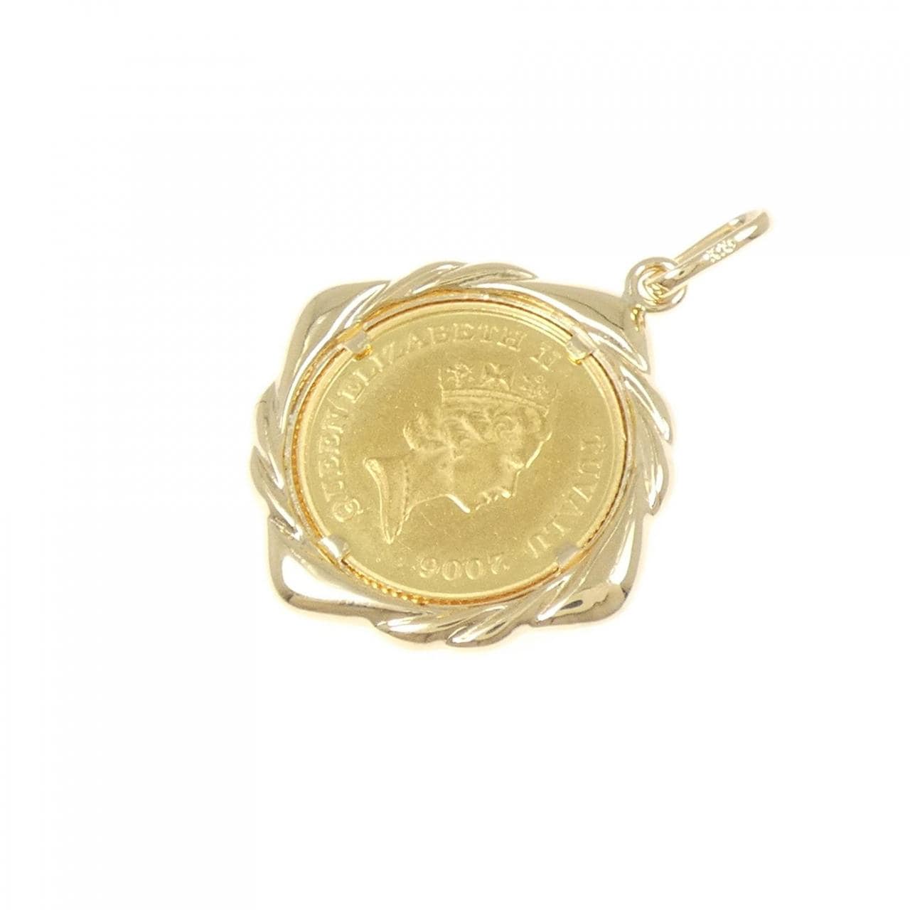 K18YG (框) 硬币吊坠