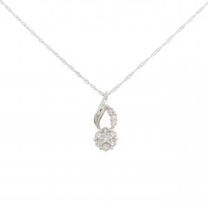 PT900/PT850 フラワー ダイヤモンド ネックレス 0.15CT