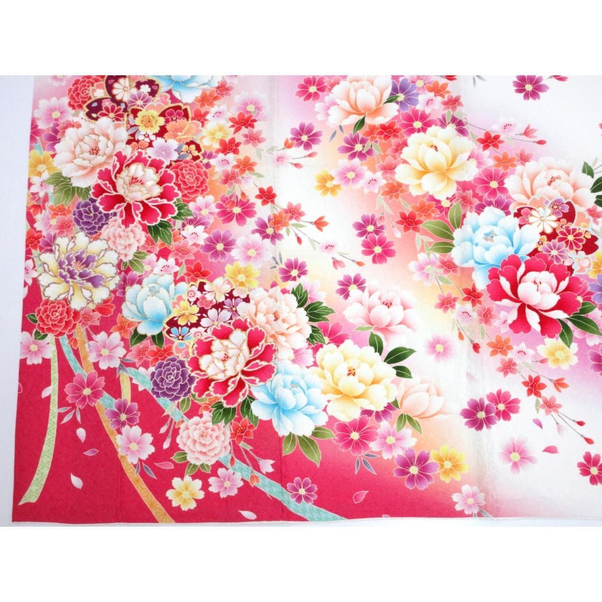 振袖　友禅金彩加工　刺繍入りボカシ染