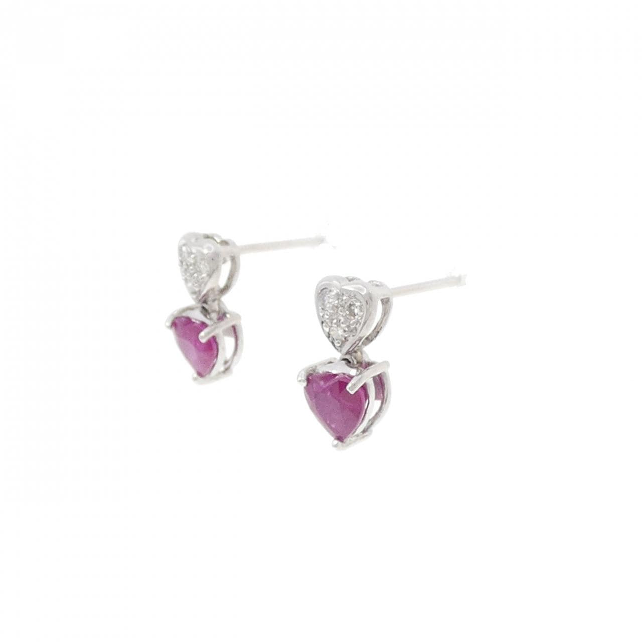 K18WG紅寶石耳釘1.00CT