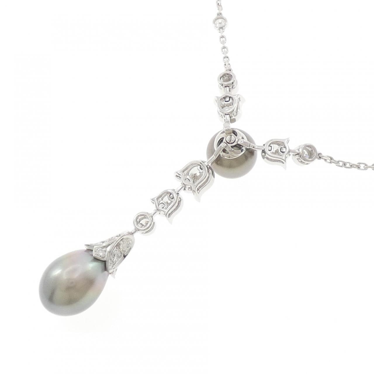 カルティエ ドリューン 黒蝶パール ネックレス F VVS2 EXT