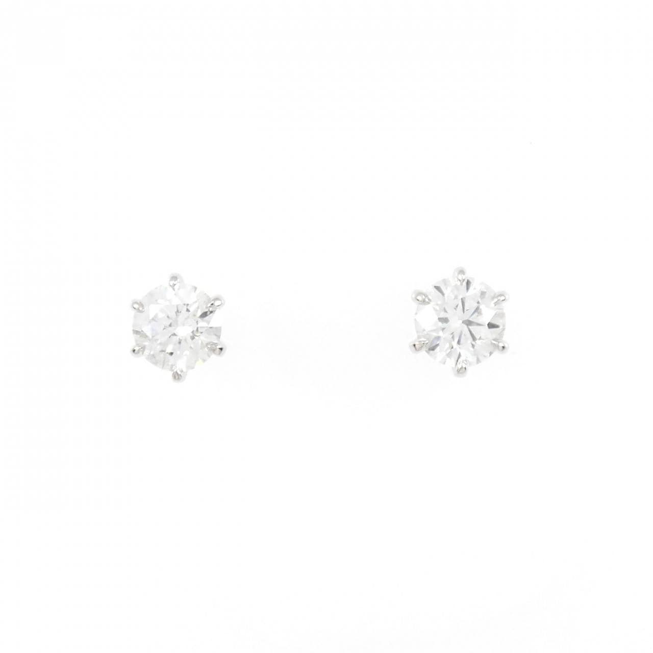 【リメイク】PT/ST ダイヤモンド ピアス 0.416CT 0.442CT F SI2 3EXT-EXT