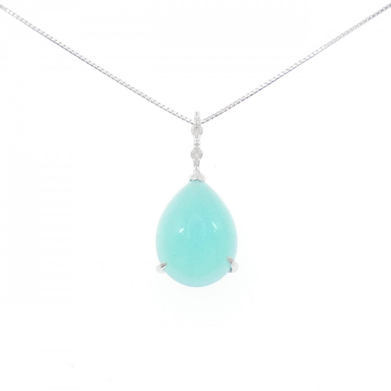 K18WG カルセドニー ネックレス